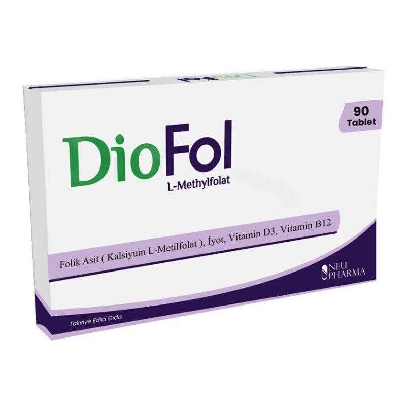 DIOFOL 90 TABLET FOLİK ASİT İYOT VİTAMİN D3 VİTAMİN B12