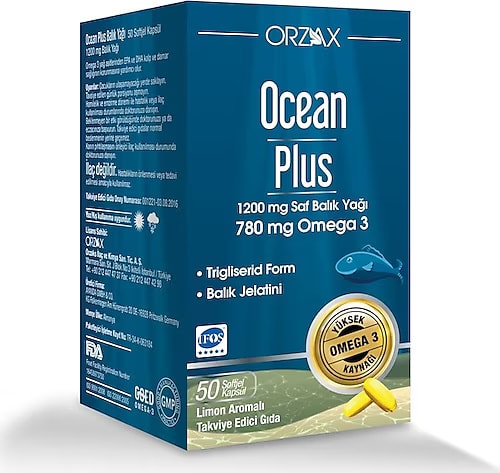 OCEAN PLUS 1200MG 50 KAPSÜL BALIK YAĞI OMEGA 3