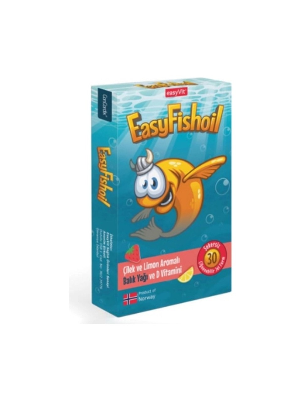 EASYVIT EASYFISHOIL ÇOCUK 30 ÇİĞNEME FORM ÇİLEK VE LİMON AROMALI