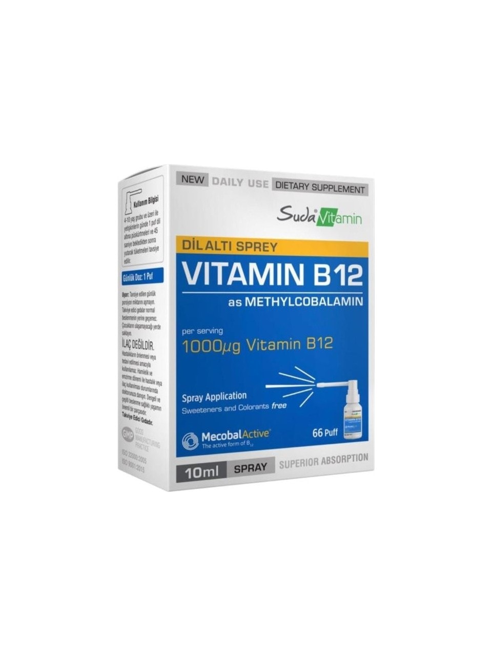 SUDA VİTAMİN B12 1000MCG 10ML SPRAY