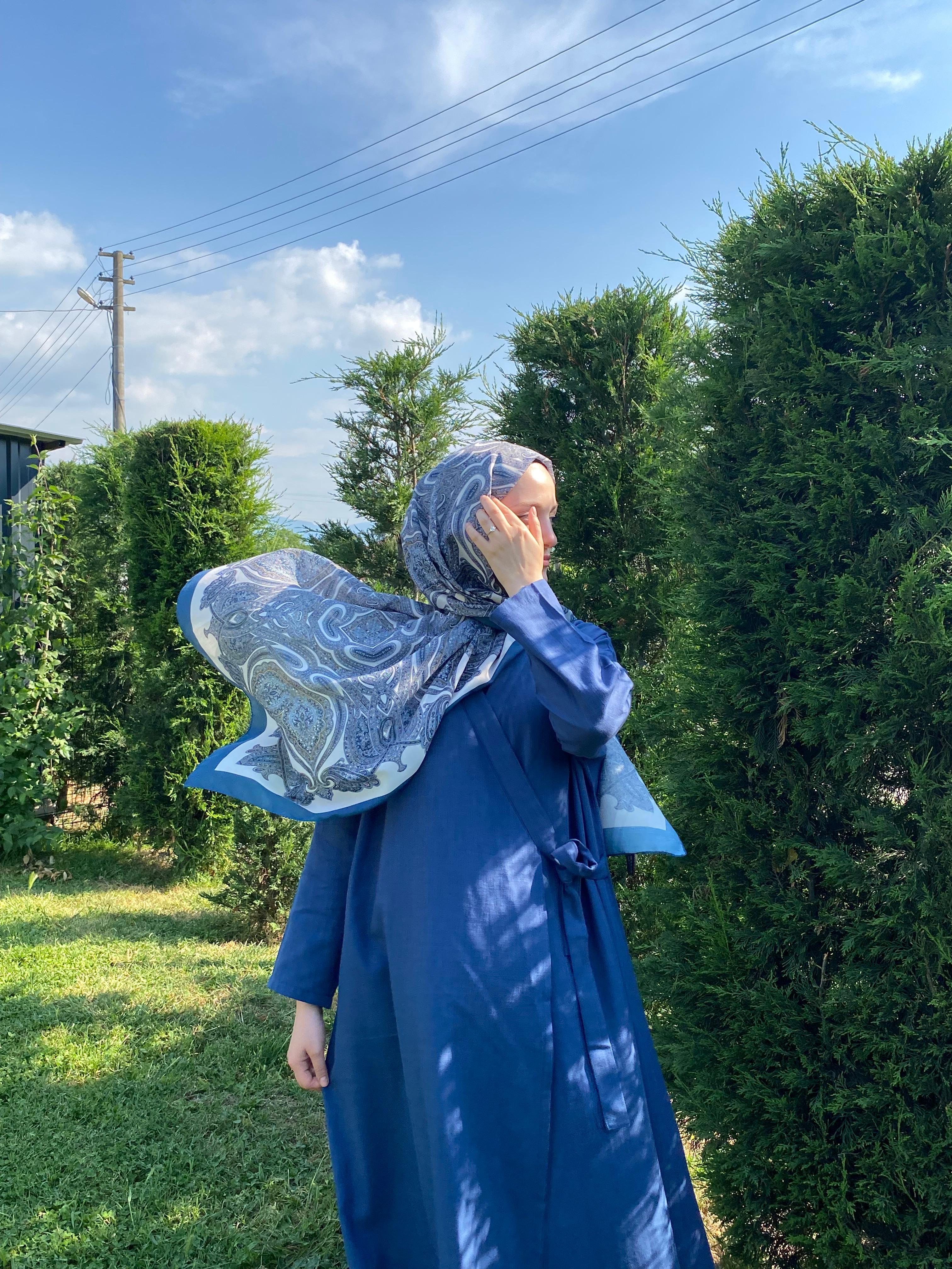 Keten Kimono Lacivert