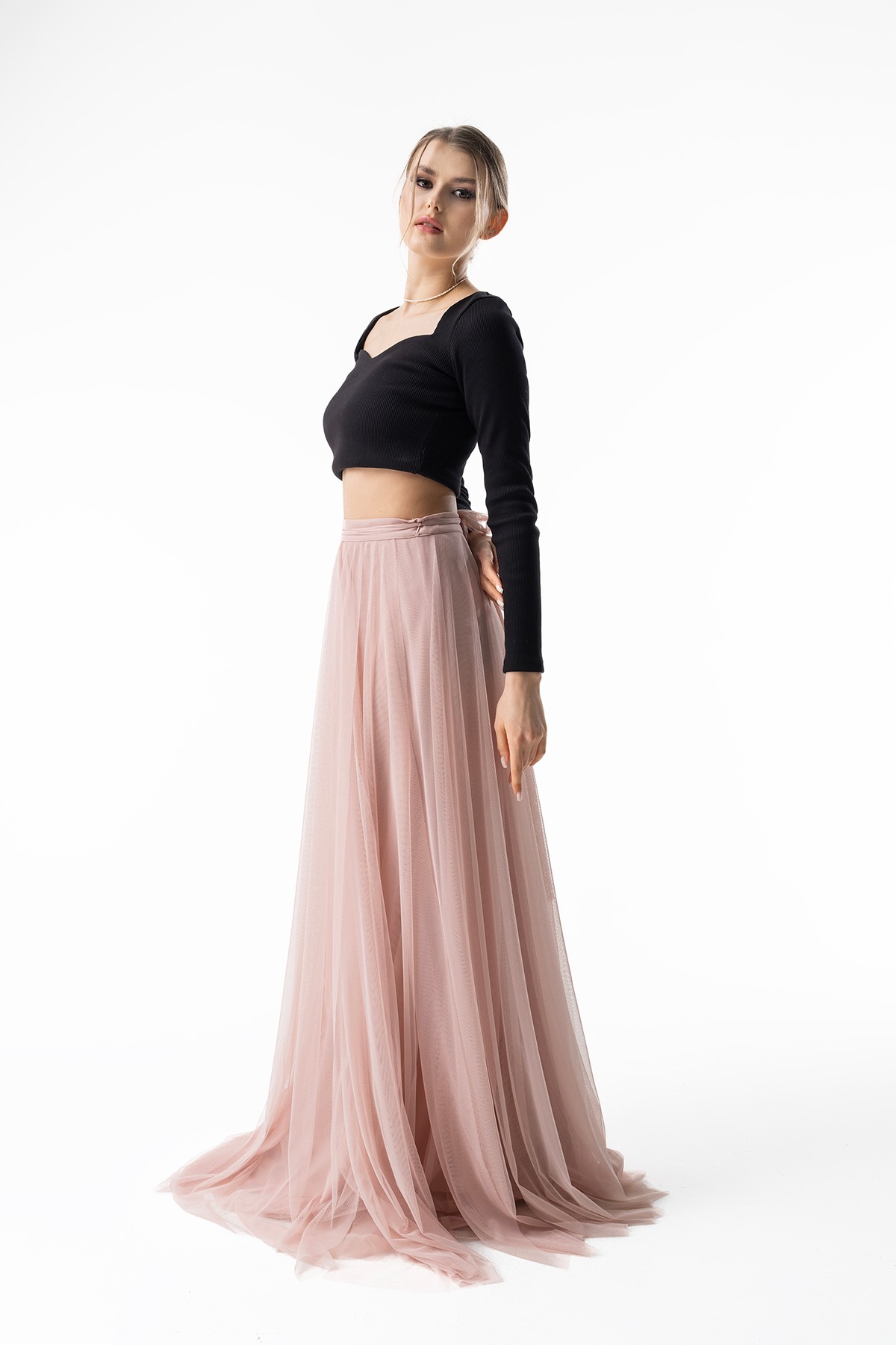 Rose Tulle Long Skirt