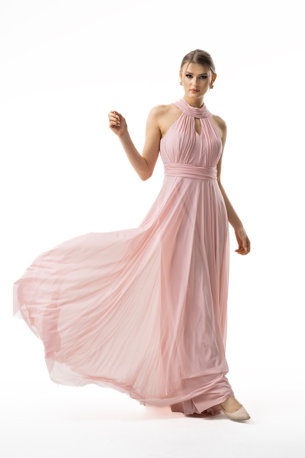 Halter Neck Tulle Evening Dress