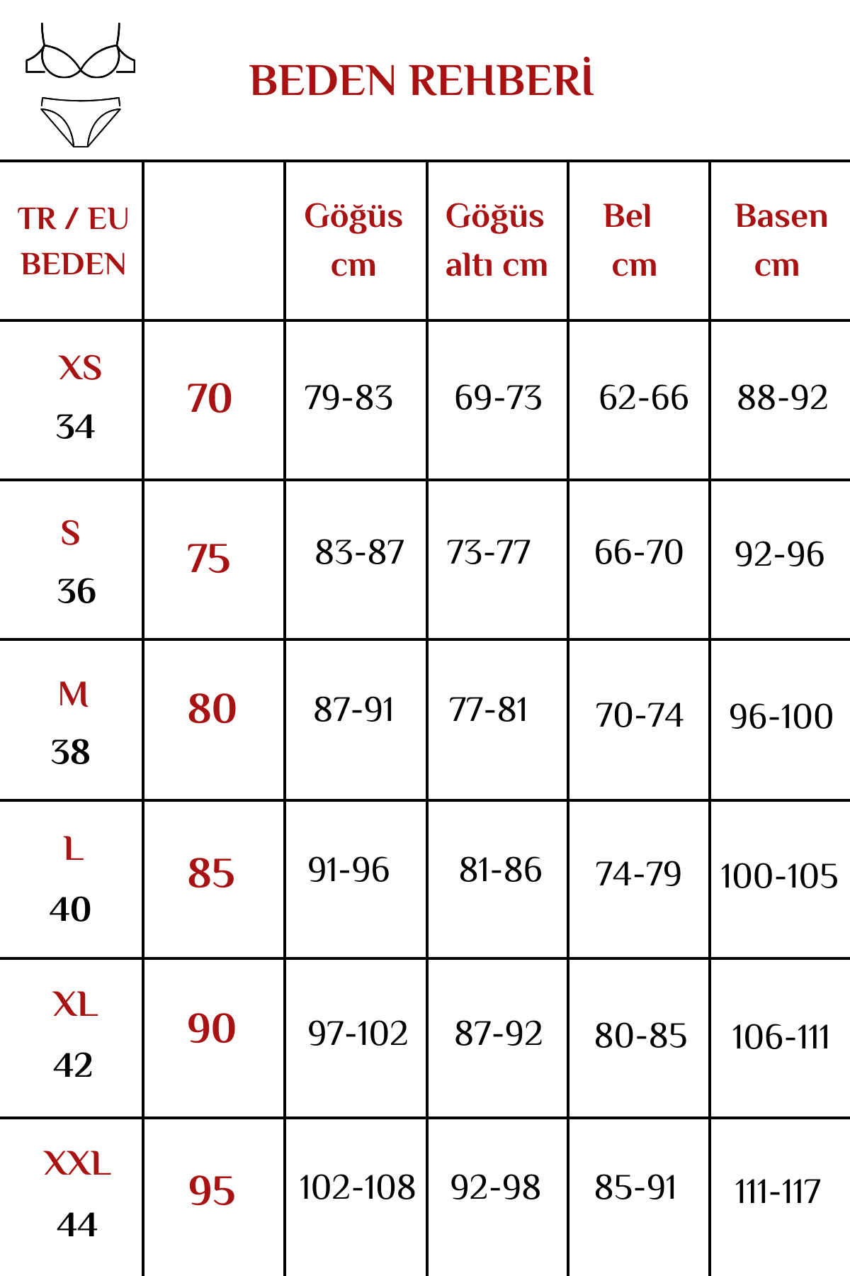 Kırmızı Flok Baskı Detaylı Parlak Kumaşlı Sütyen Takım MEAW24ST0019