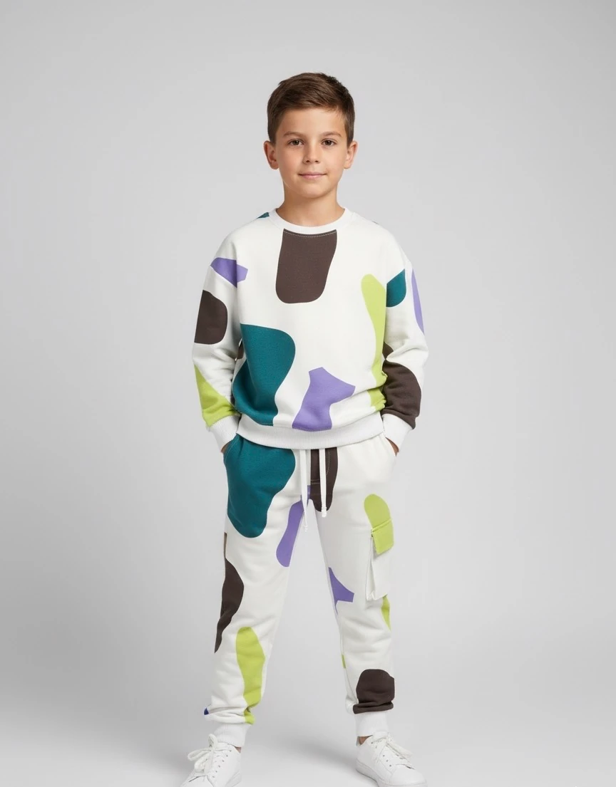 Erkek Çocuk Pamuklu Günlük Eşofman Takımı 