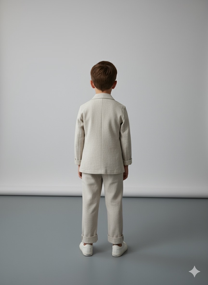 Erkek çocuk Keten Üçlü Takım Elbise