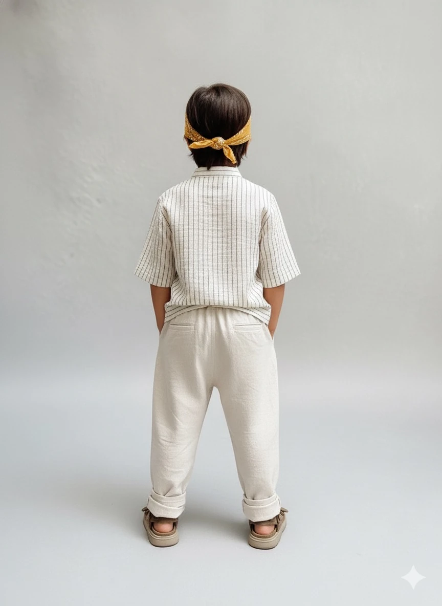 Erkek Çocuk Müslin Çizgili Gömlek