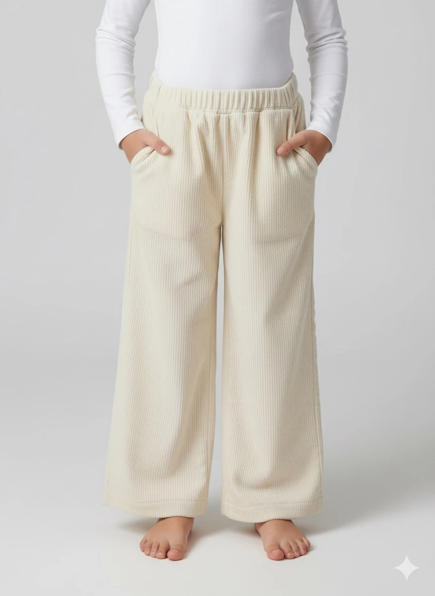 %100 Pamuklu Kadife Kız Çocuk Pantolon | Yumuşak Doku | Rahat Kalıp | 4-15 Yaş 