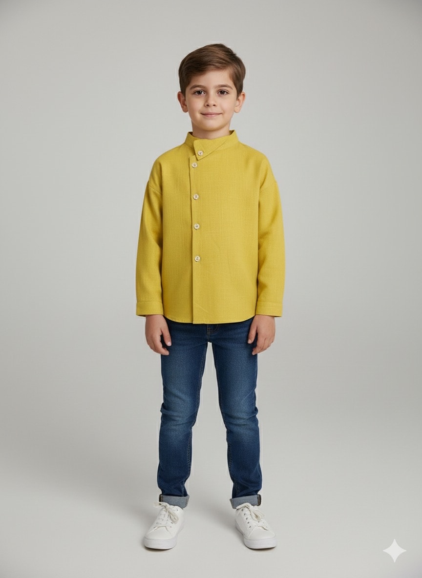 Erkek Çocuk Keten Gömlek 
