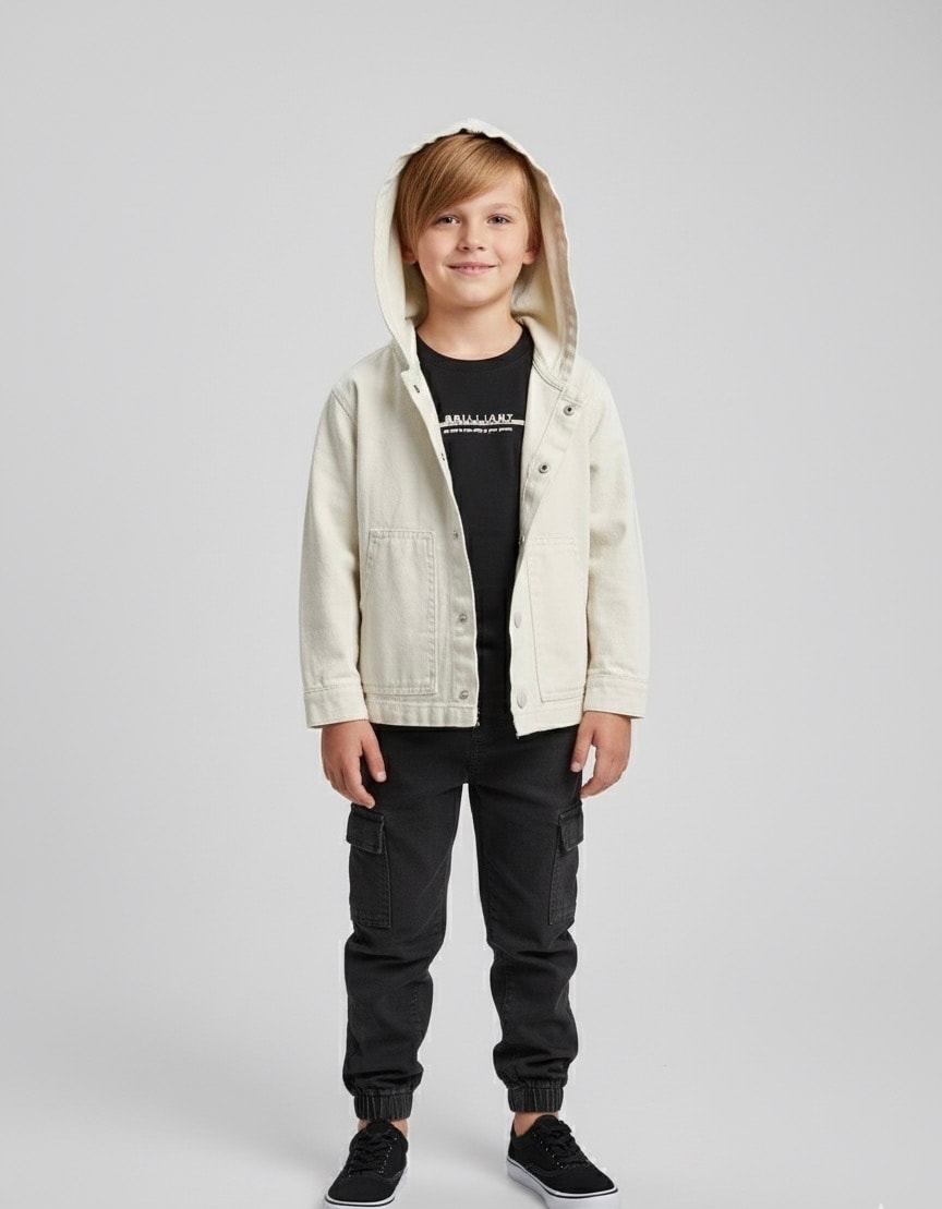 Erkek Çocuk Kumaş Ceketli Üçlü Set 