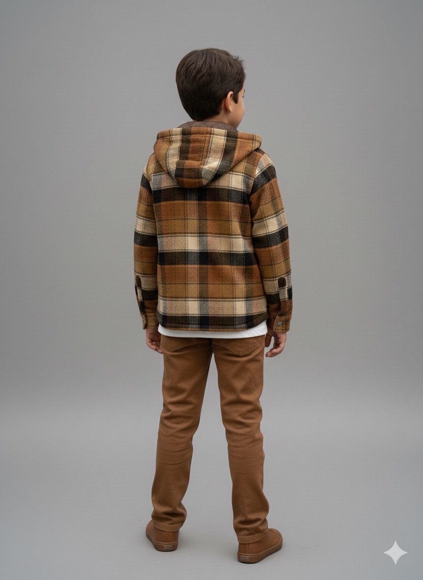 Erkek Çocuk Ekoseli Oduncu Ceketi 