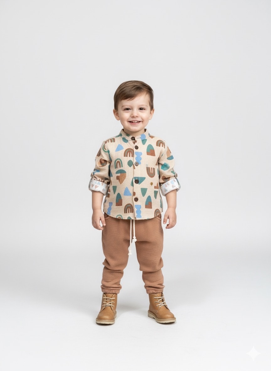 müslin Takım Desenli Umre Hazırlık