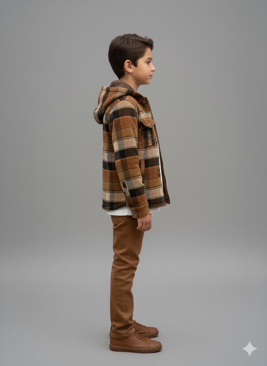 Erkek Çocuk Ekoseli Oduncu Ceketi 