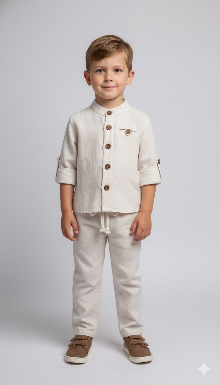 Erkek Çocuk Müslin Umre Hazırlık Gömlekli Takım