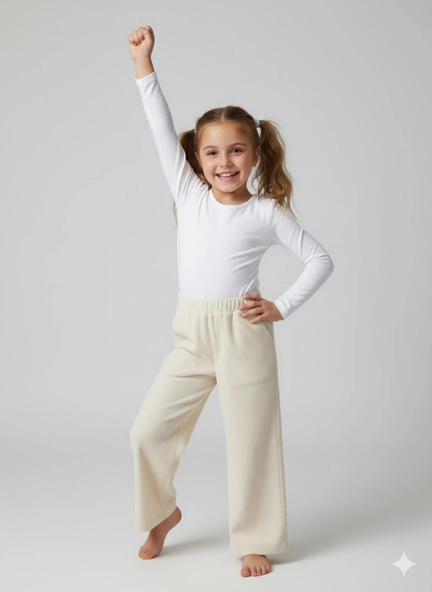 %100 Pamuklu Kadife Kız Çocuk Pantolon | Yumuşak Doku | Rahat Kalıp | 4-15 Yaş 