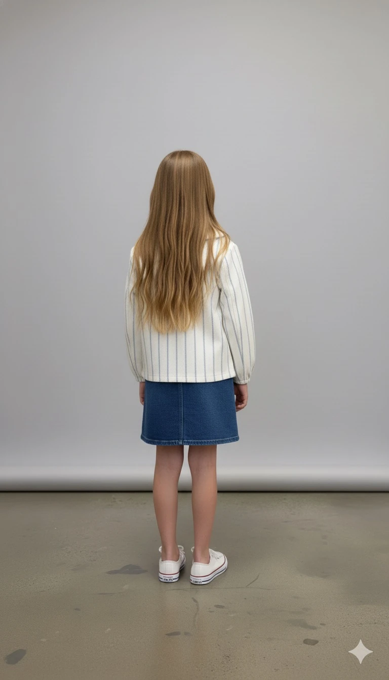 Çizgili Keten Çocuk Ceket | Uniseks Oversize Tarz | 4-15 Yaş | Doğal & Rahat Kumaş