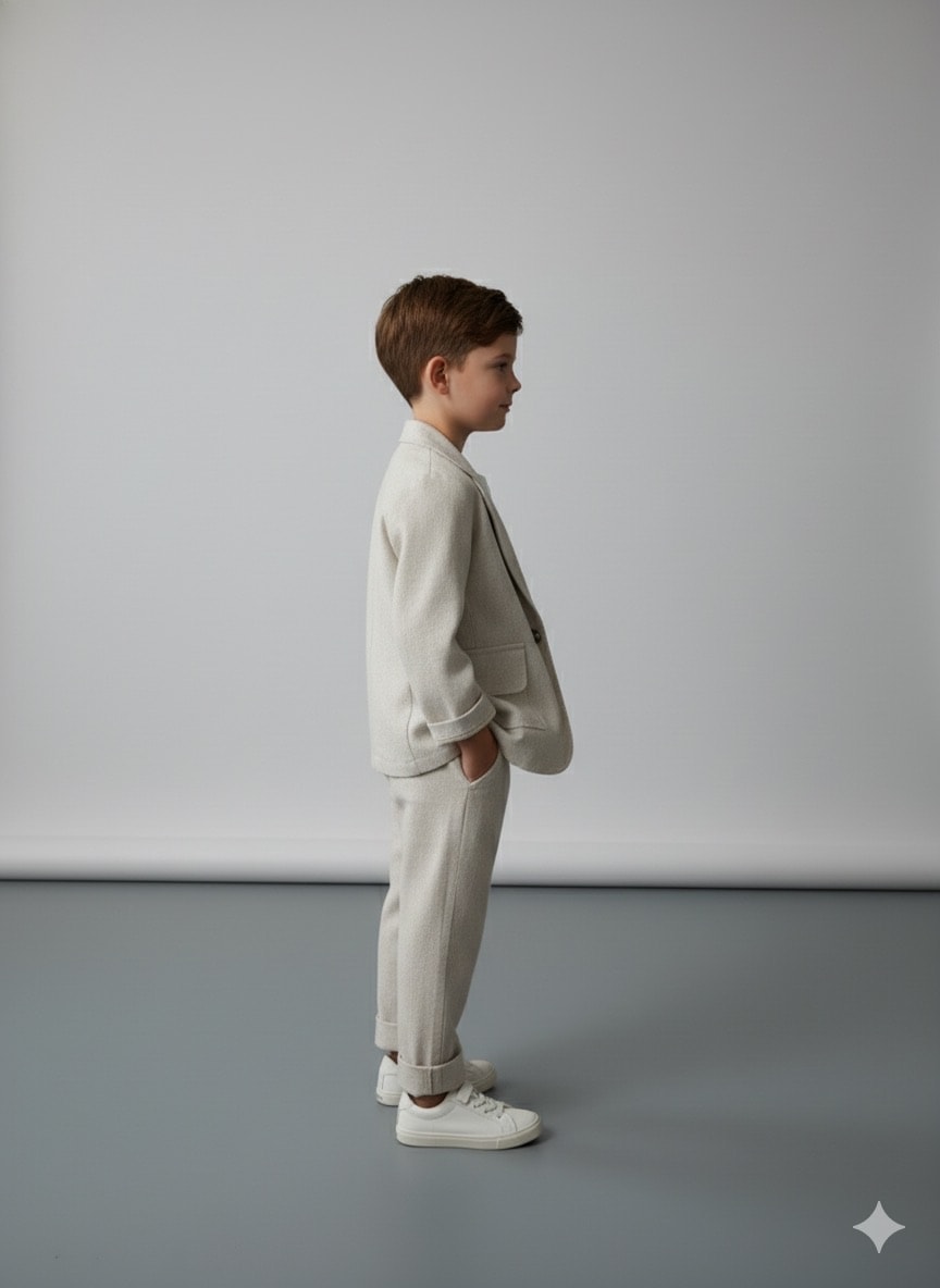 Erkek çocuk Keten Üçlü Takım Elbise