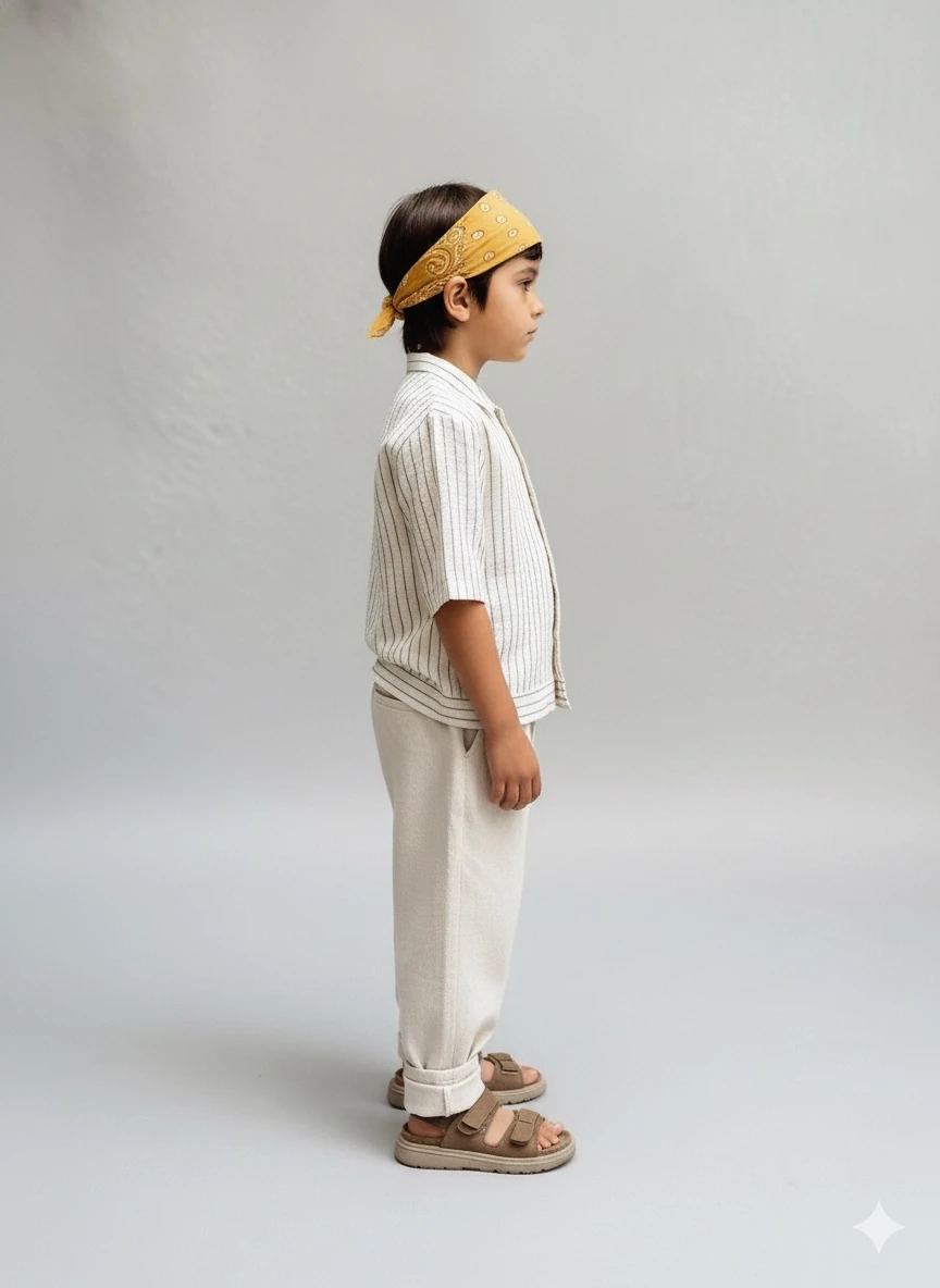 Erkek Çocuk Müslin Çizgili Gömlek