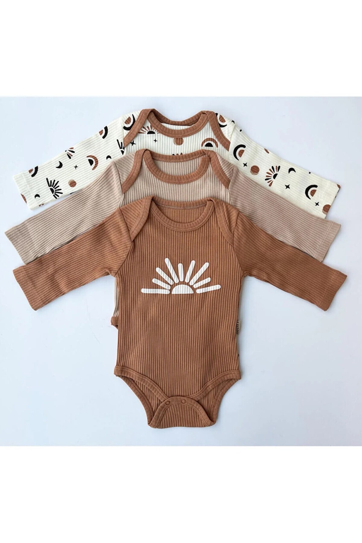 Çıtçıt Kapamalı Unisex Lüks Bebek Body Zıbın 3'lü Set