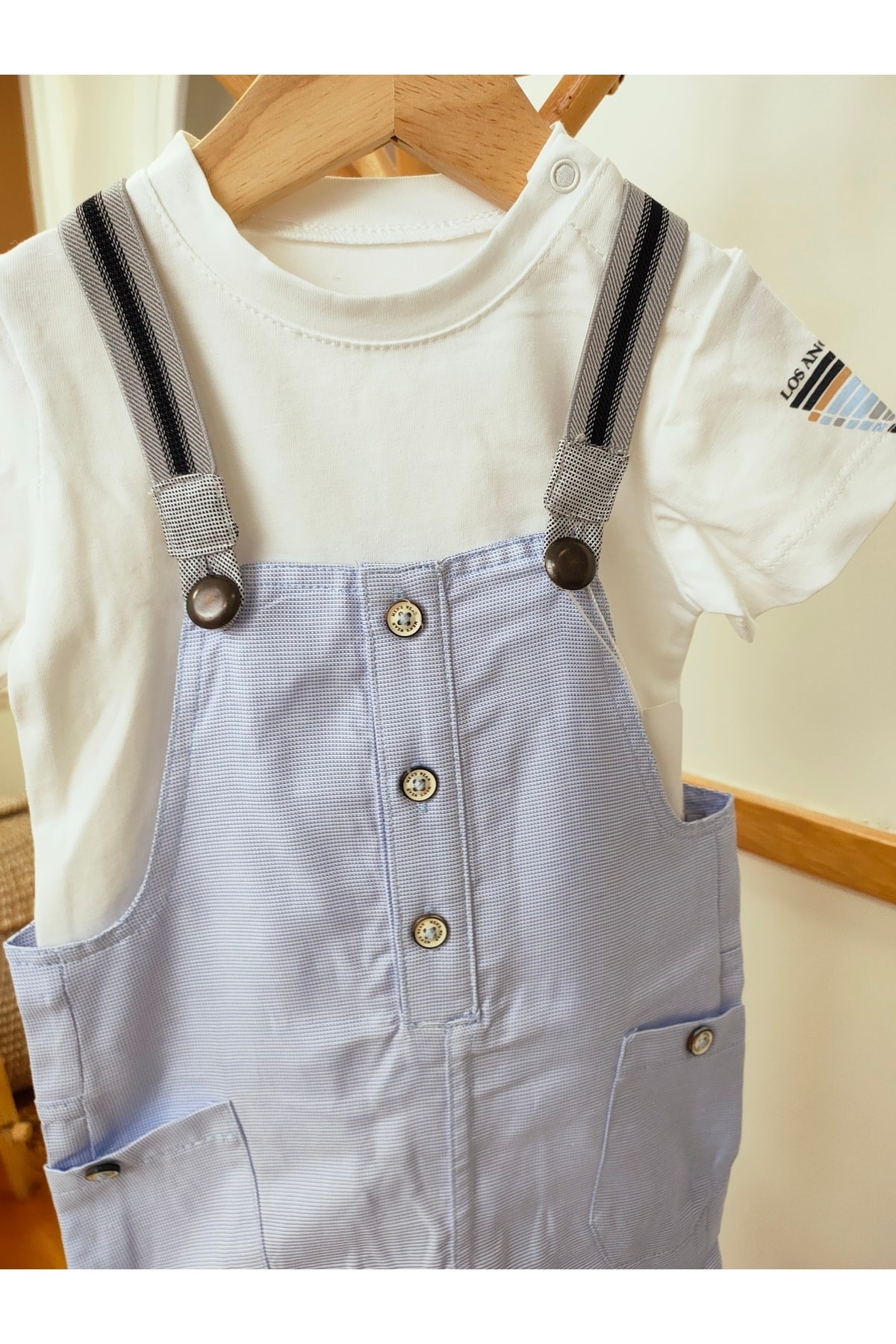 Bibabestcollection Kısa Kollu Kısa Paçalı Cepli 2'li Bebek Slopet Takım(ÖZEL GÜN DOĞUM GÜNÜ PARTİ)