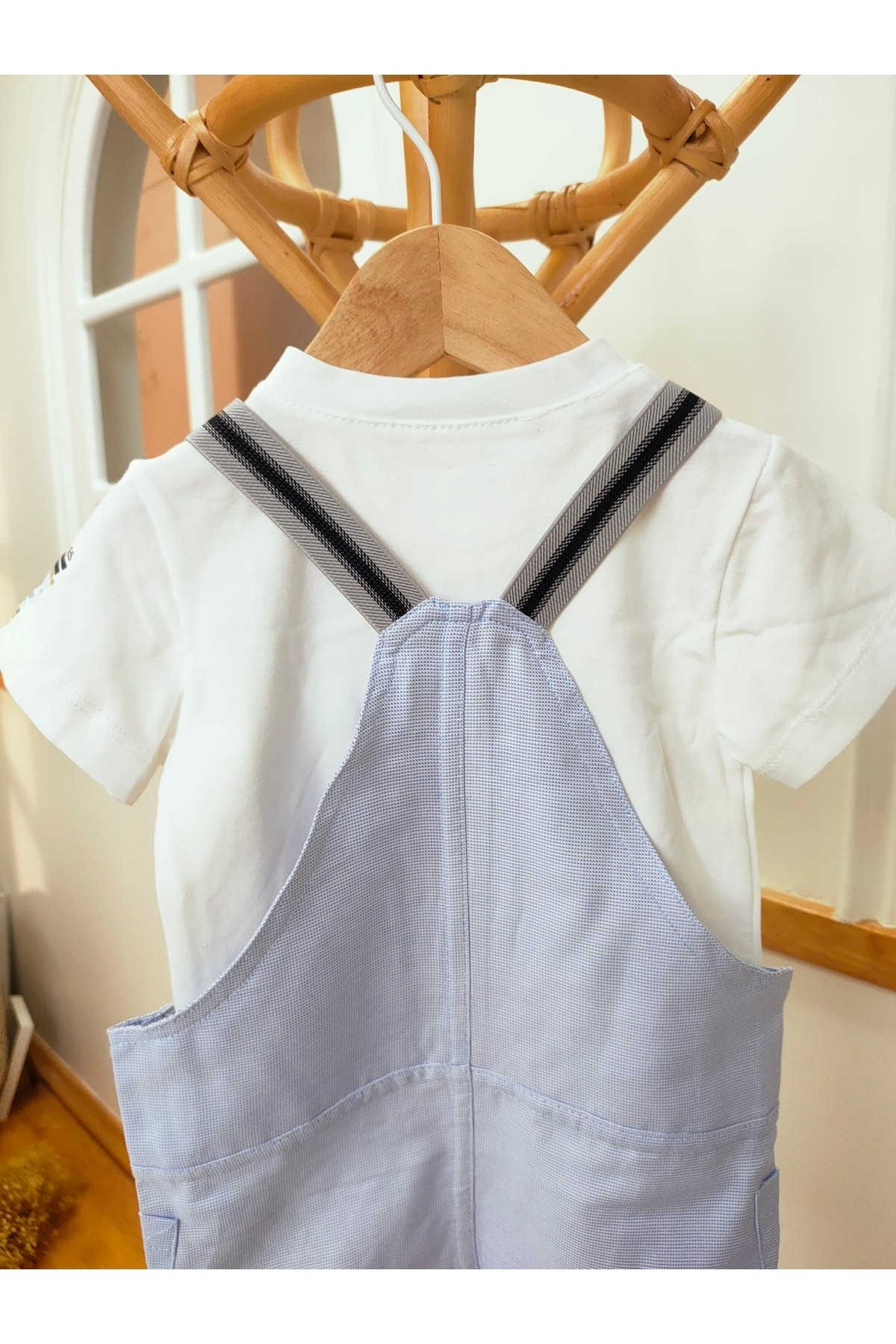 Bibabestcollection Kısa Kollu Kısa Paçalı Cepli 2'li Bebek Slopet Takım(ÖZEL GÜN DOĞUM GÜNÜ PARTİ)