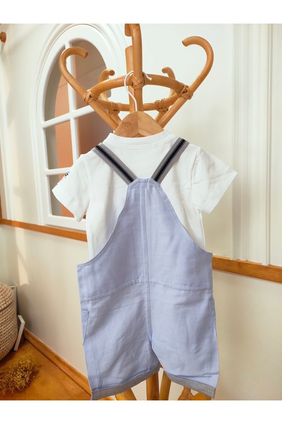 Bibabestcollection Kısa Kollu Kısa Paçalı Cepli 2'li Bebek Slopet Takım(ÖZEL GÜN DOĞUM GÜNÜ PARTİ)