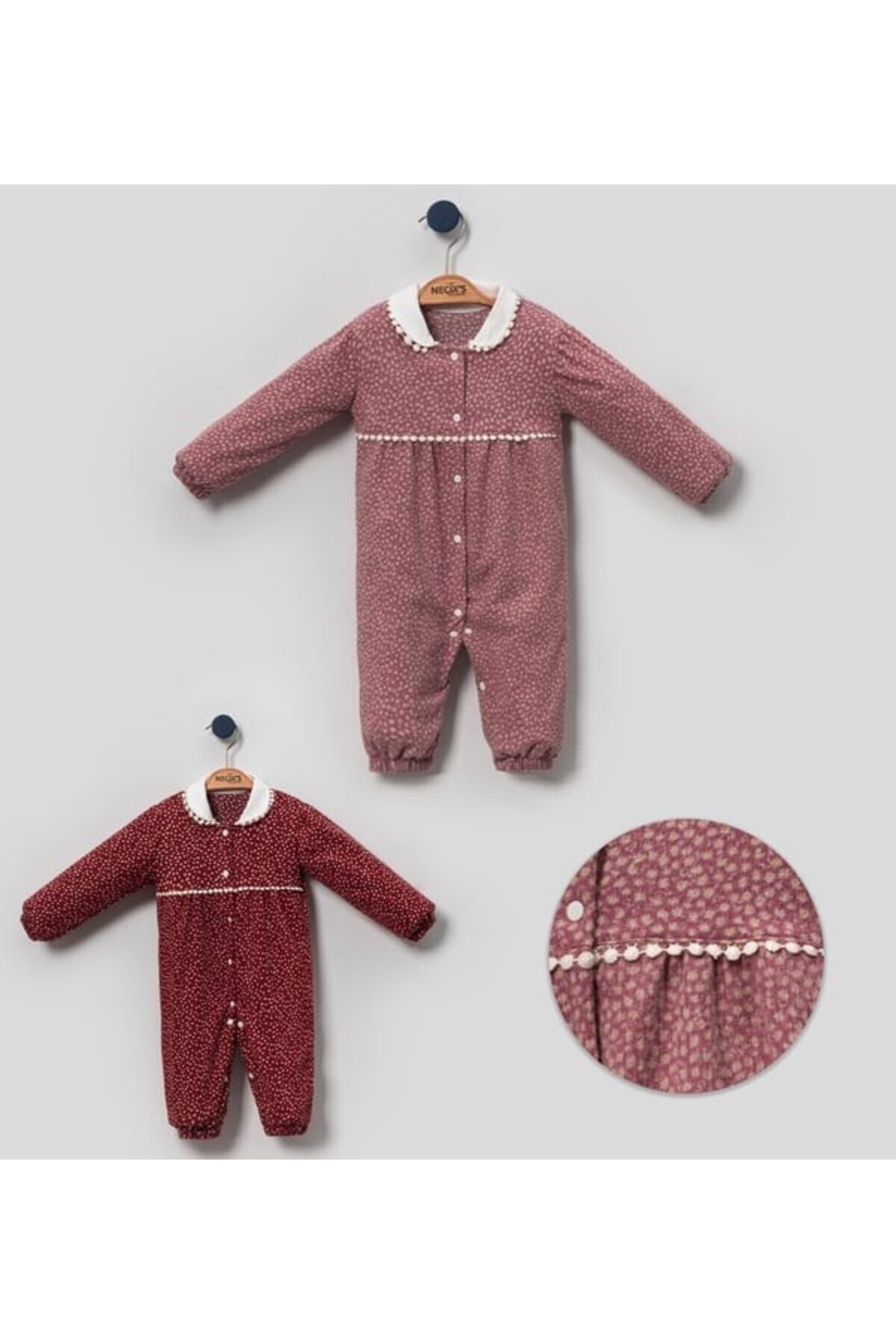 %100 Pamuk Desenli Organik Soft Tulum