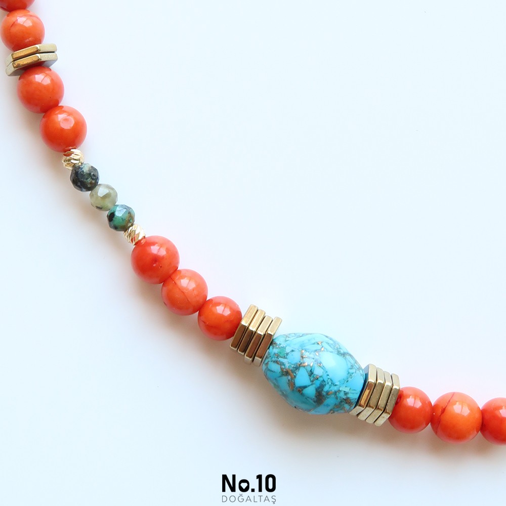Cunda Necklace (Mercan & Turkuaz)