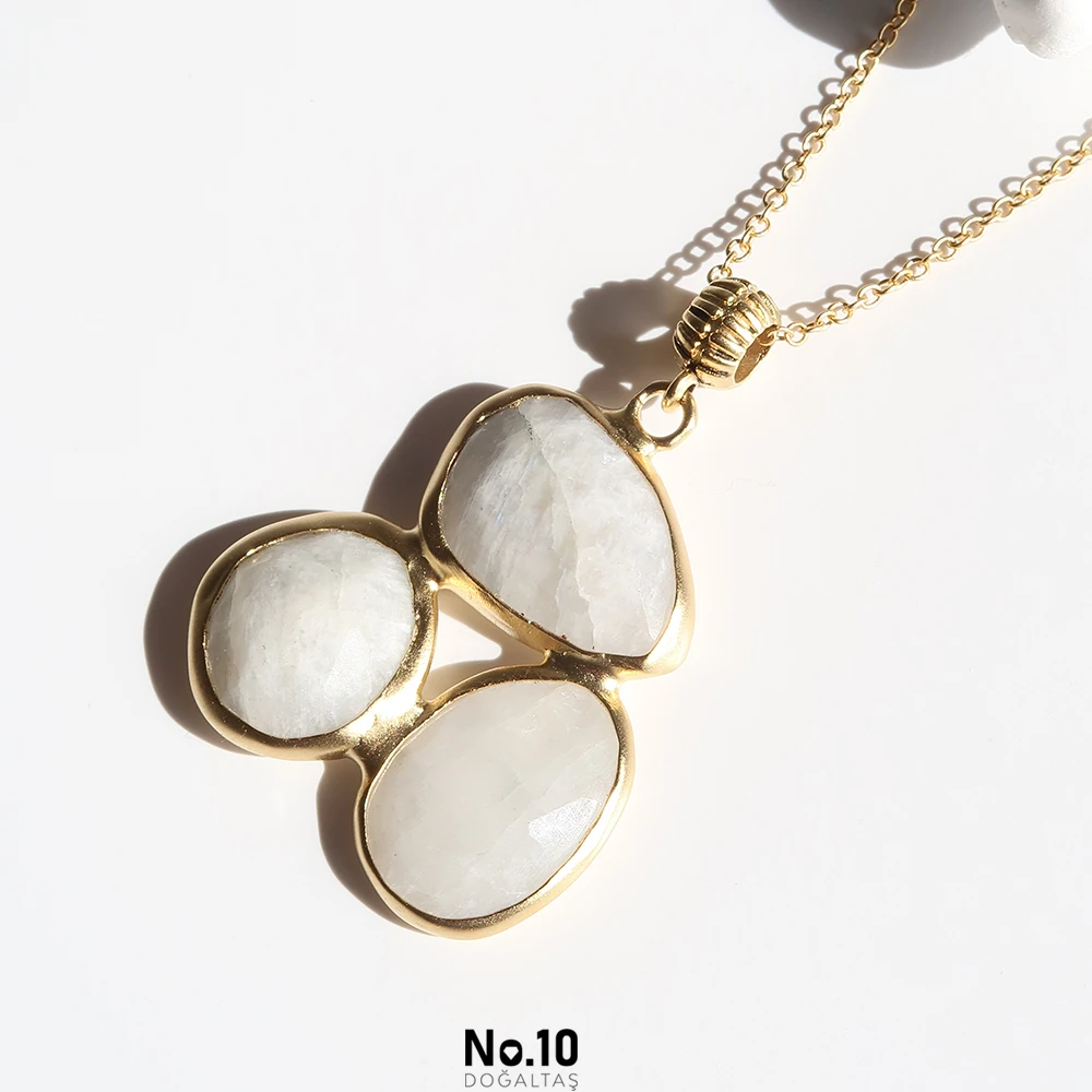 Ay Taşlı Kolye Ucu (Zinciri Hediye)