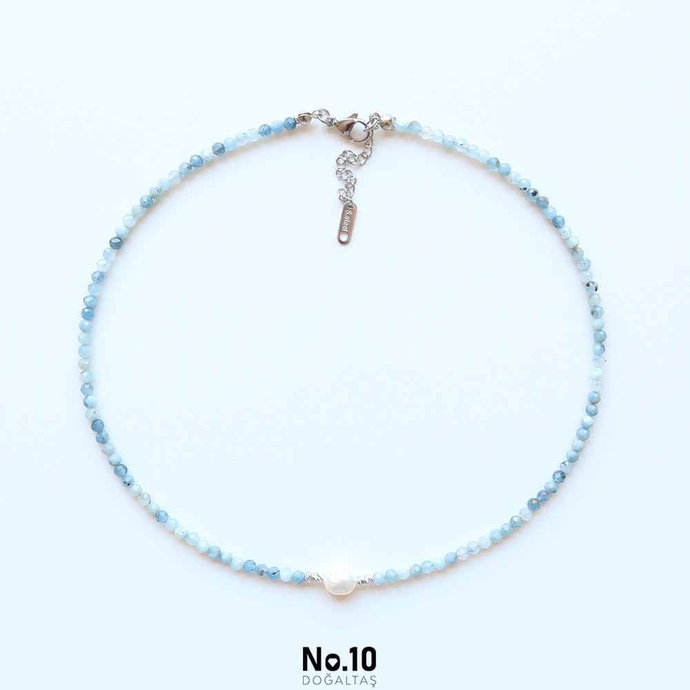 Noa Necklace (Akuamarin & İnci)