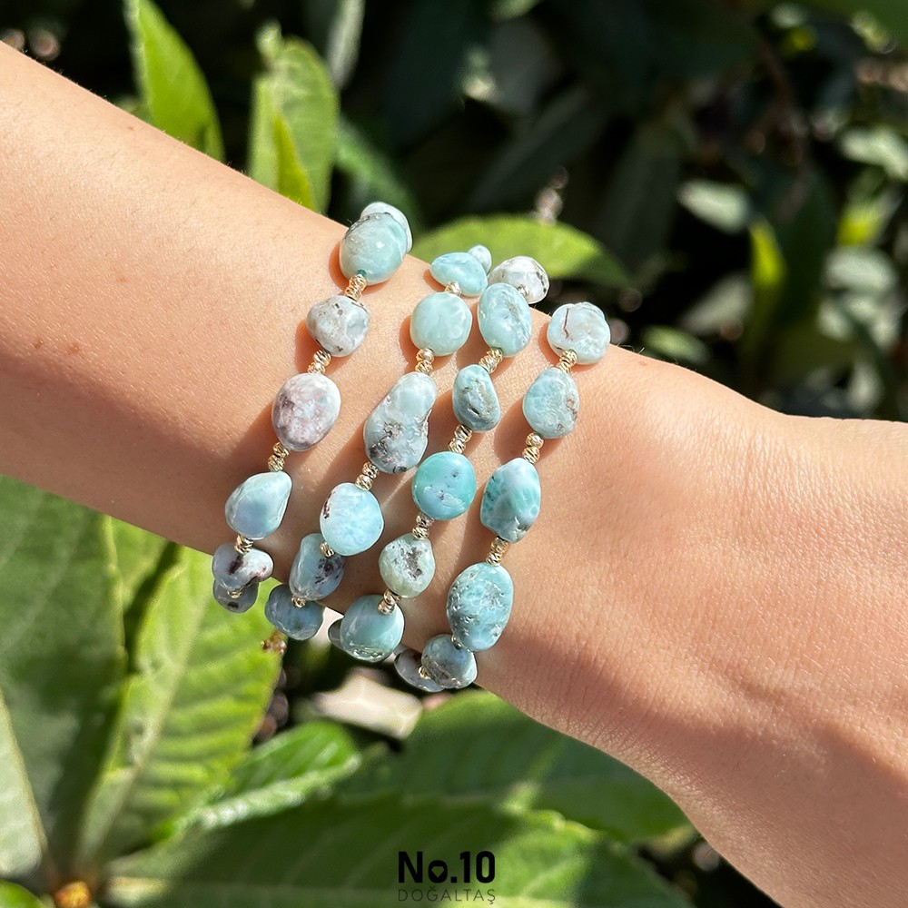 Larimar Doğal Taşlı Bileklik