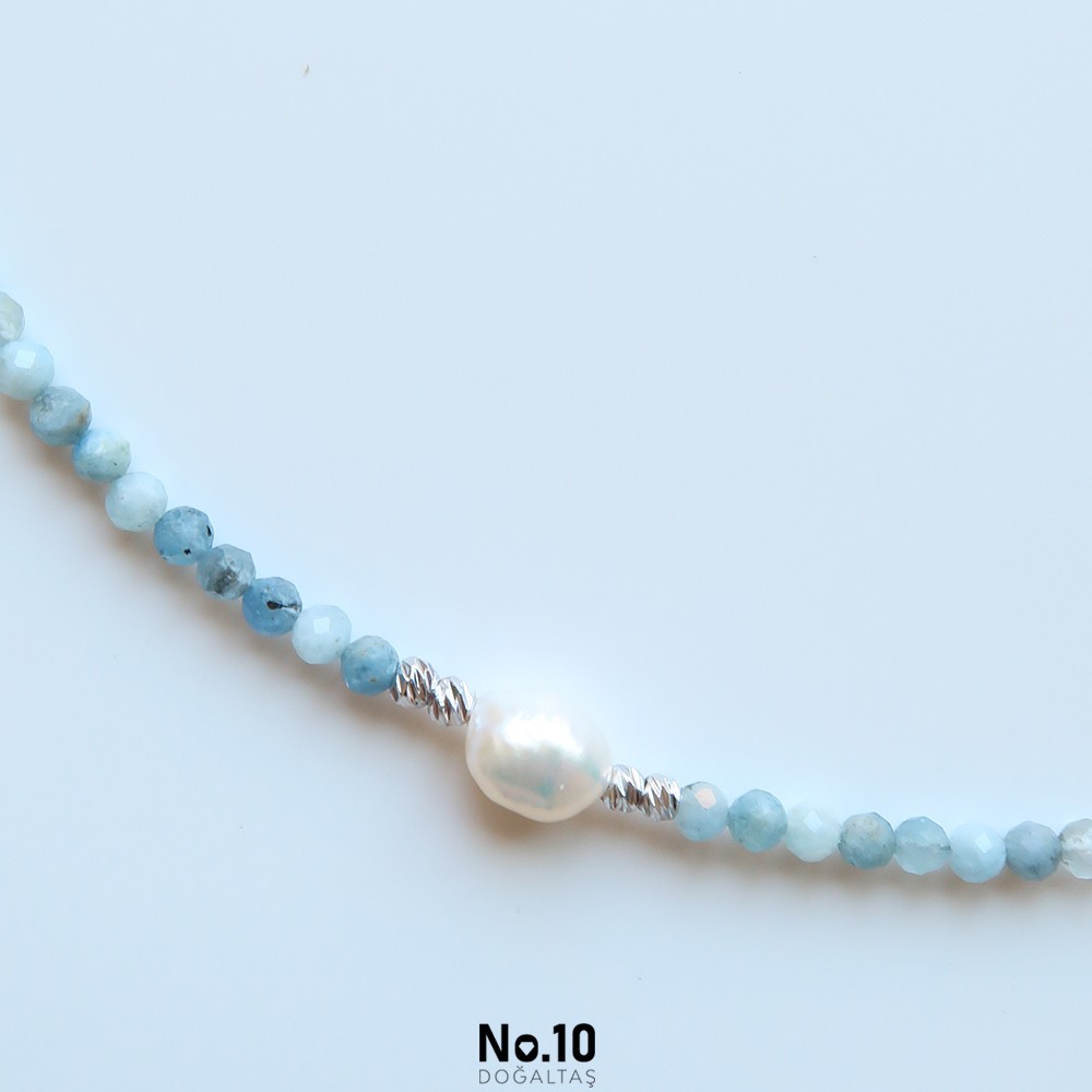 Noa Necklace (Akuamarin & İnci)