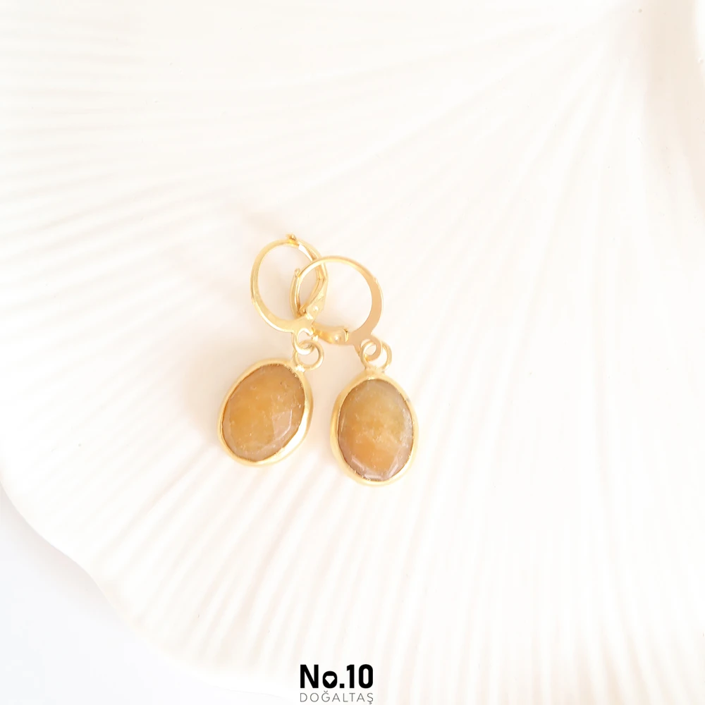 Sitrin Doğal Taşlı Küpe