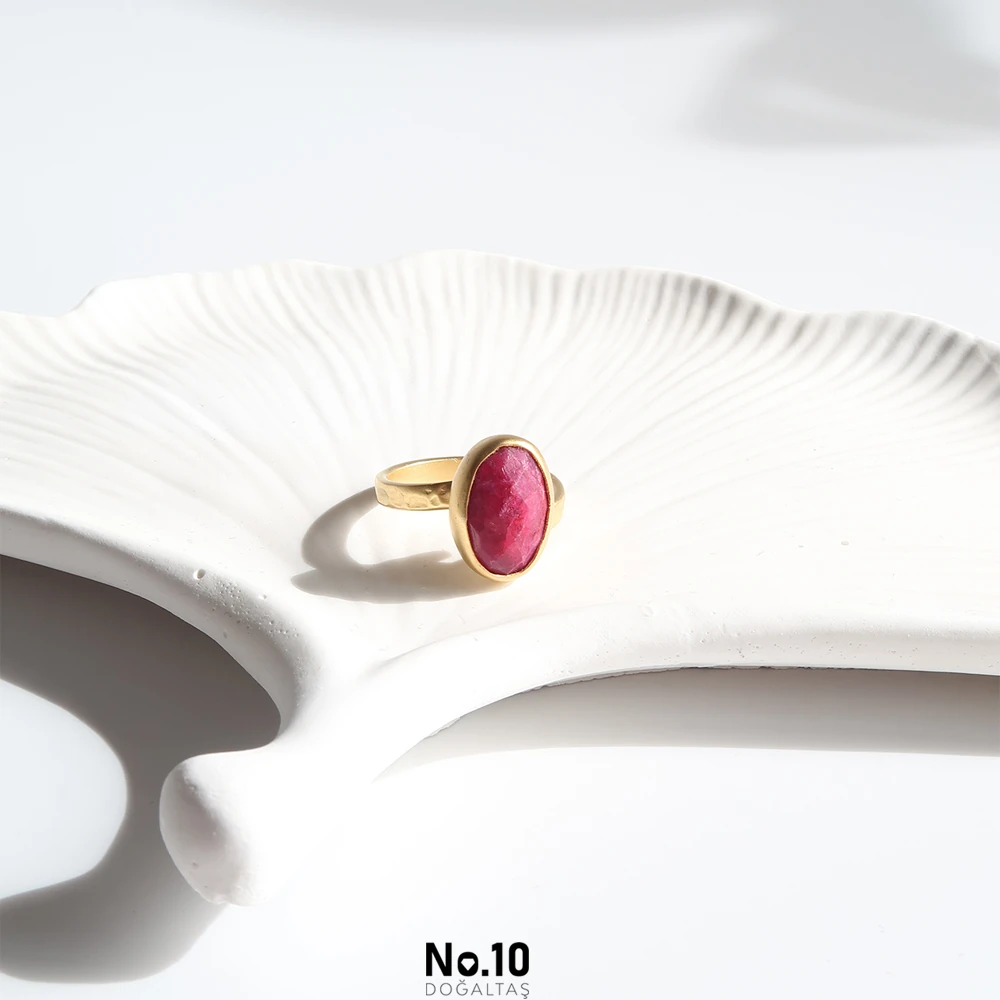 Yakut Doğal Taşlı Yüzük