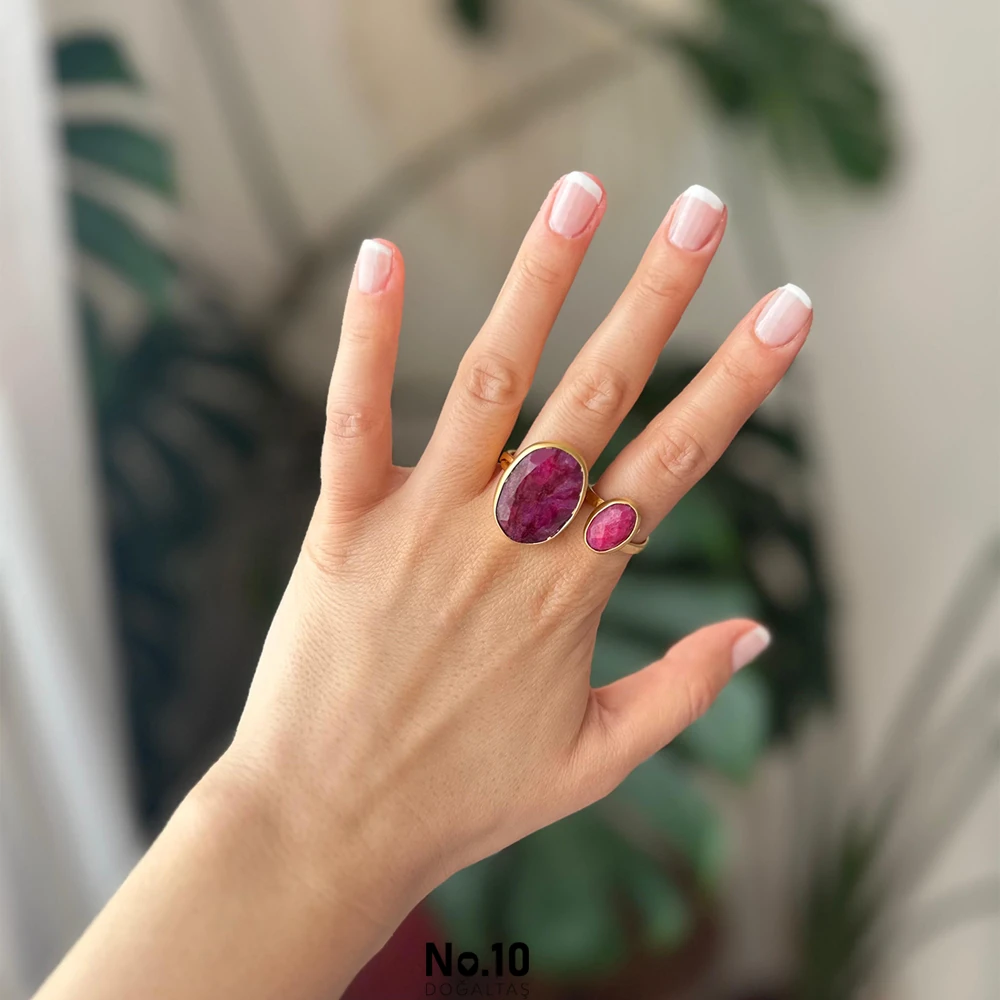 Yakut Doğal Taşlı Yüzük (İri Boy)