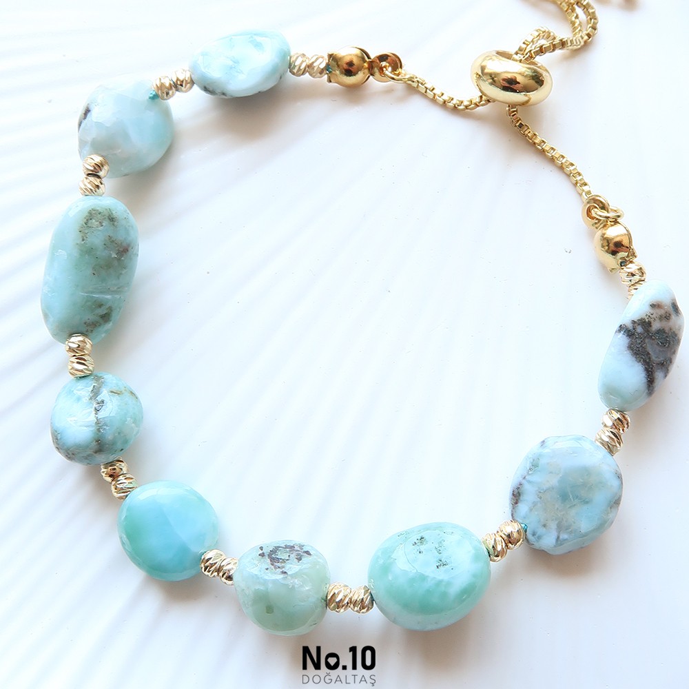 Larimar Doğal Taşlı Bileklik