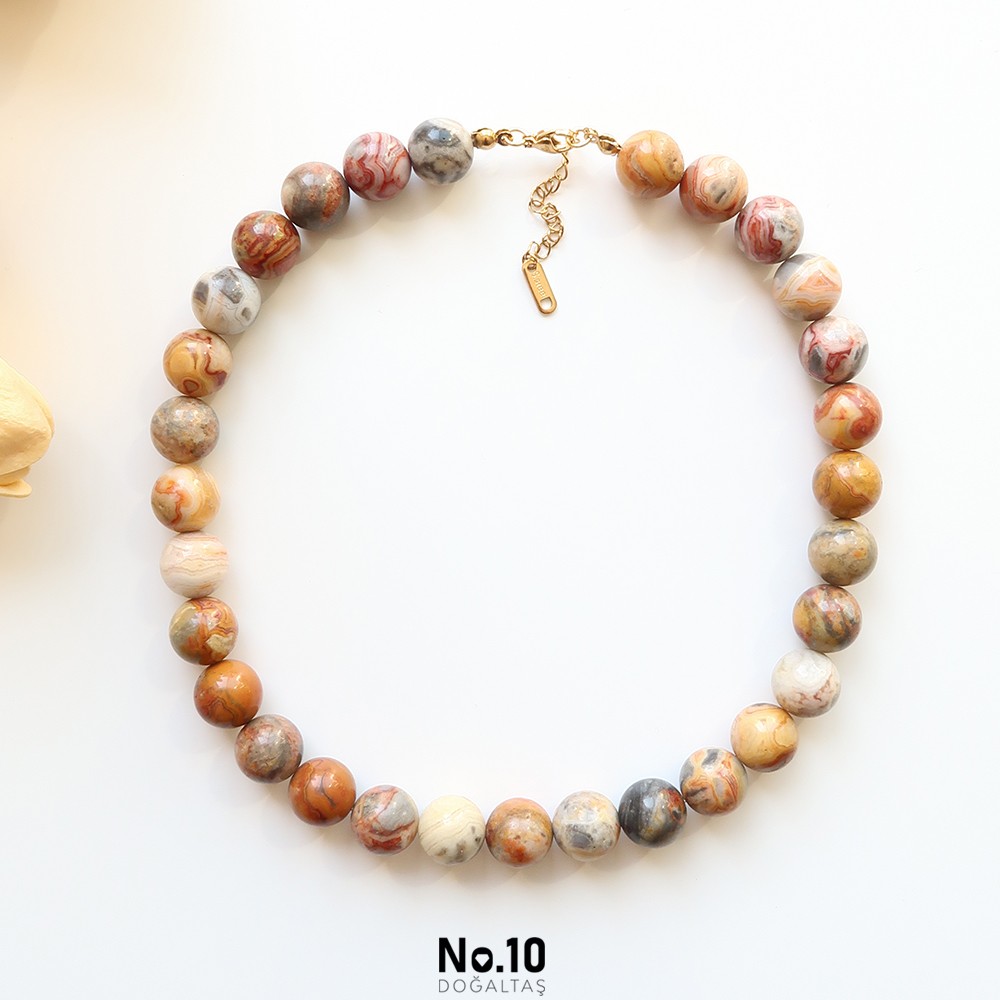 Crazy Lace Jasper Doğal Taşlı Kolye (13mm)