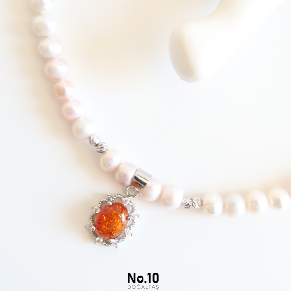 Livia Necklace (İnci & Kehribar )