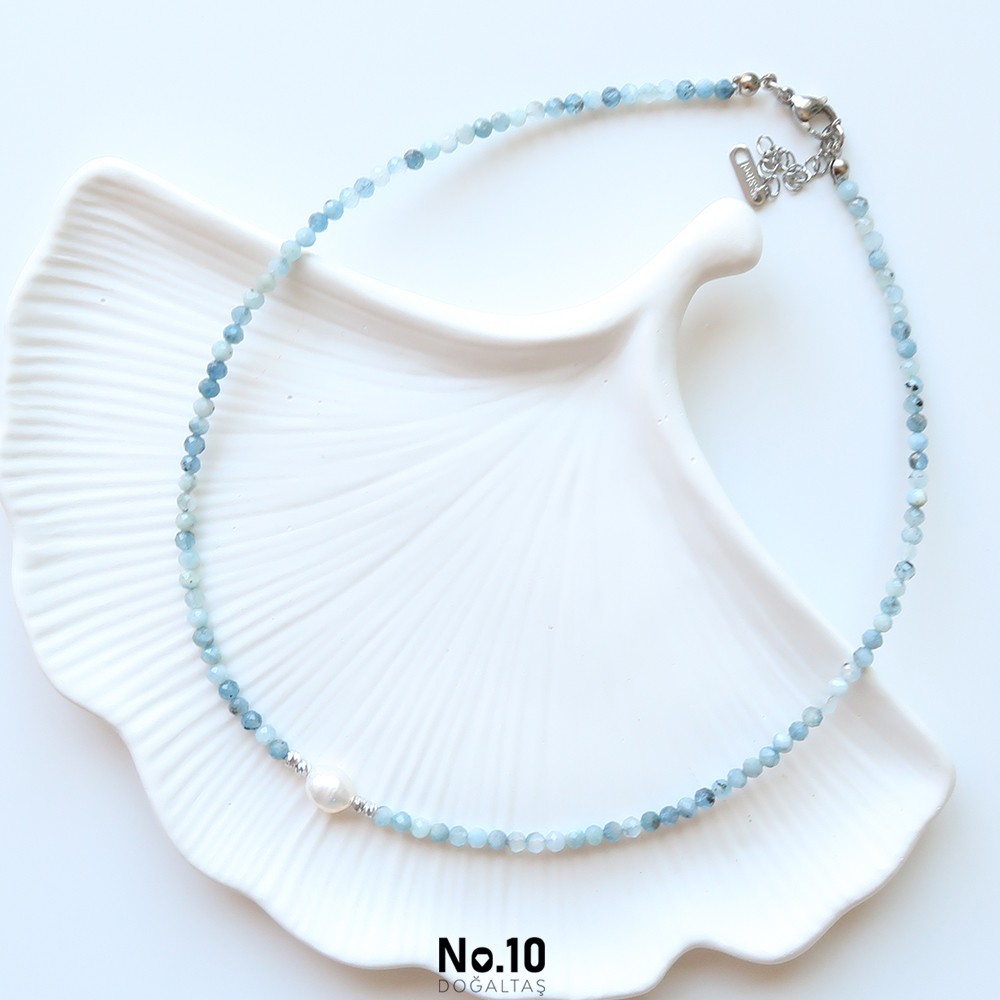 Noa Necklace (Akuamarin & İnci)