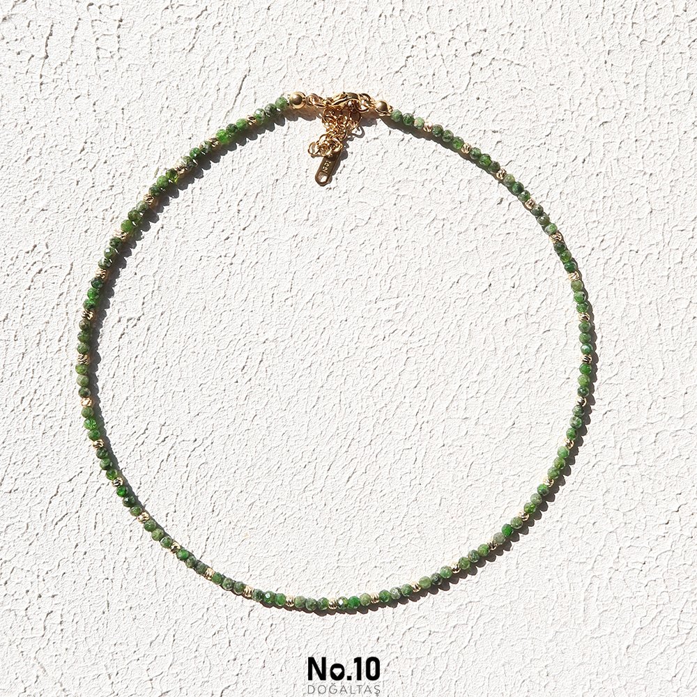 Zümrüt Doğal Taşlı Kolye (3mm)