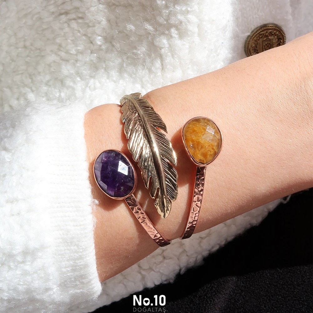 Copper Bracelet No.1 (Ametist Sitrin)