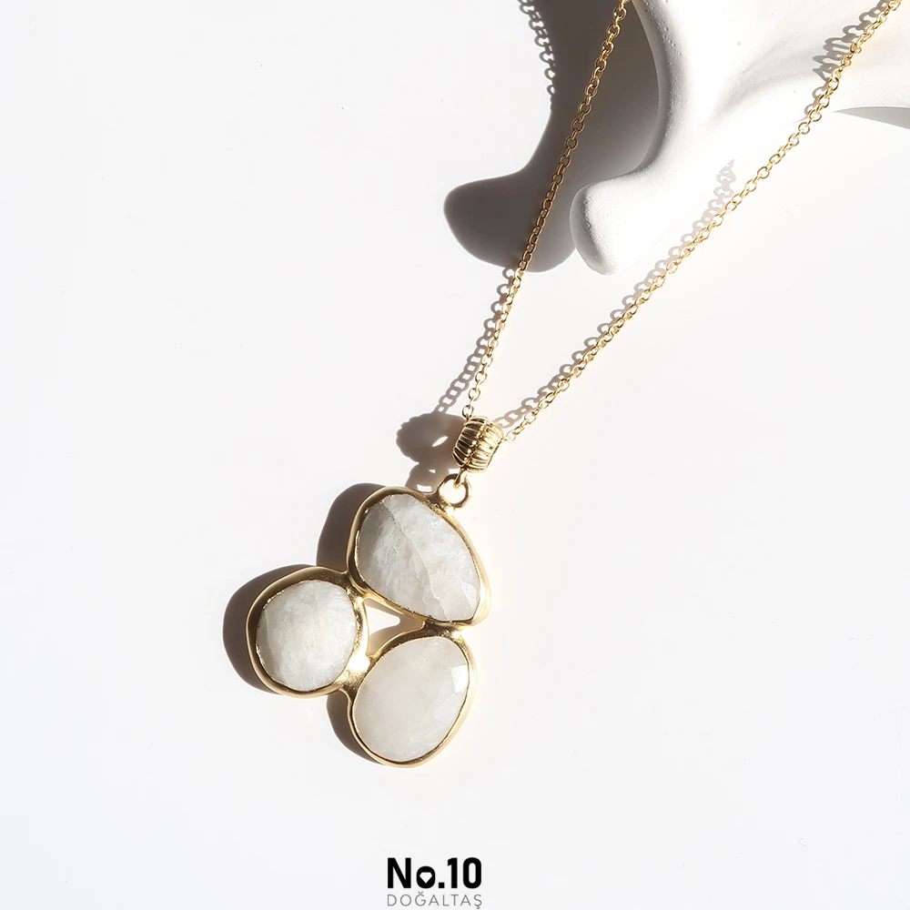 Ay Taşlı Kolye Ucu (Zinciri Hediye)