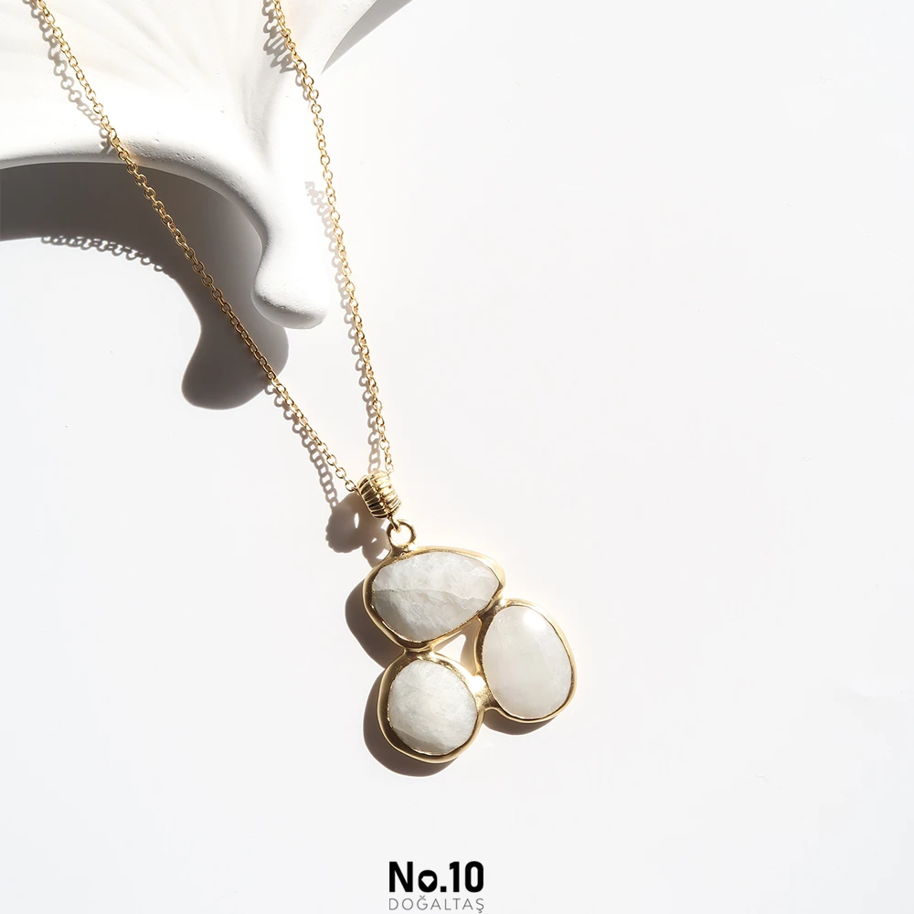 Ay Taşlı Kolye Ucu (Zinciri Hediye)