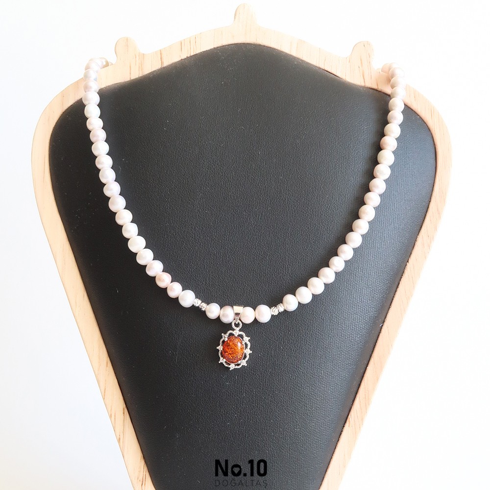 Livia Necklace (İnci & Kehribar )