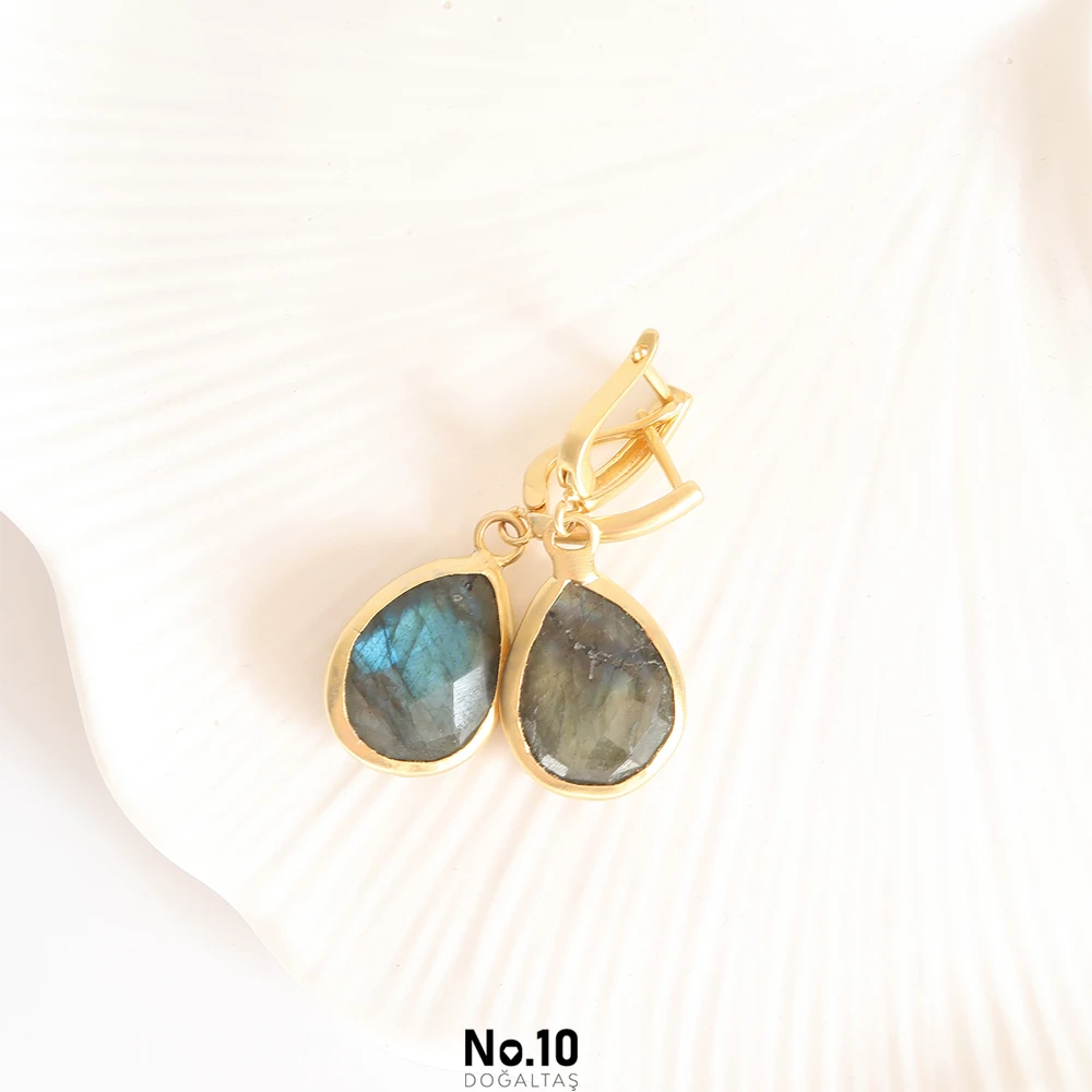 Labradorit Doğal Taşlı Küpe