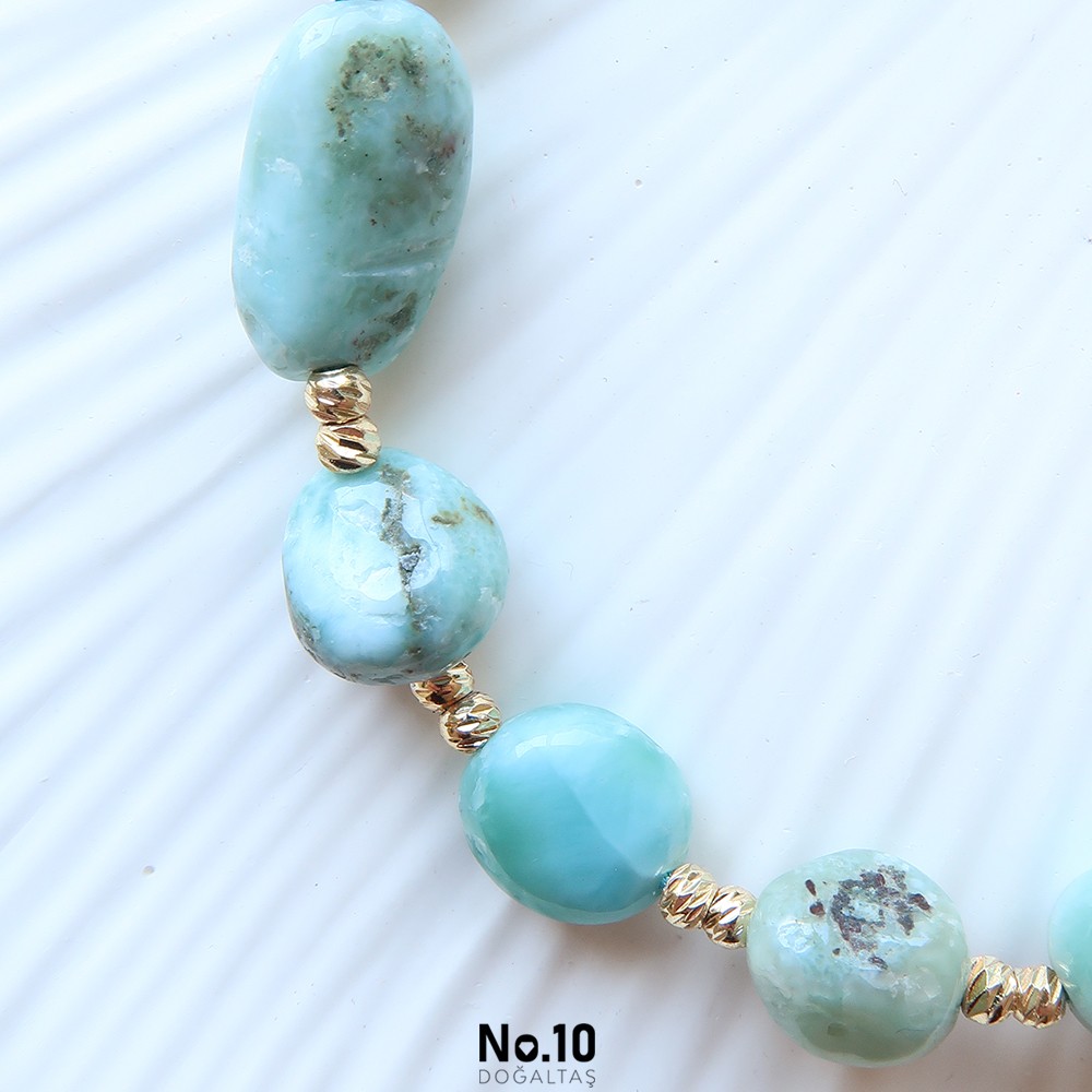 Larimar Doğal Taşlı Bileklik