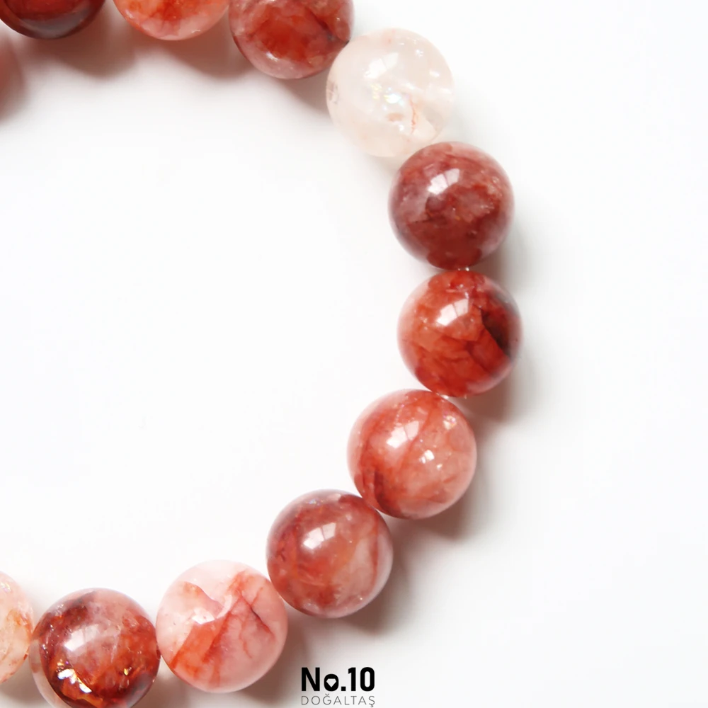 Ateş Kuvars Doğal Taşlı Bileklik (10mm)