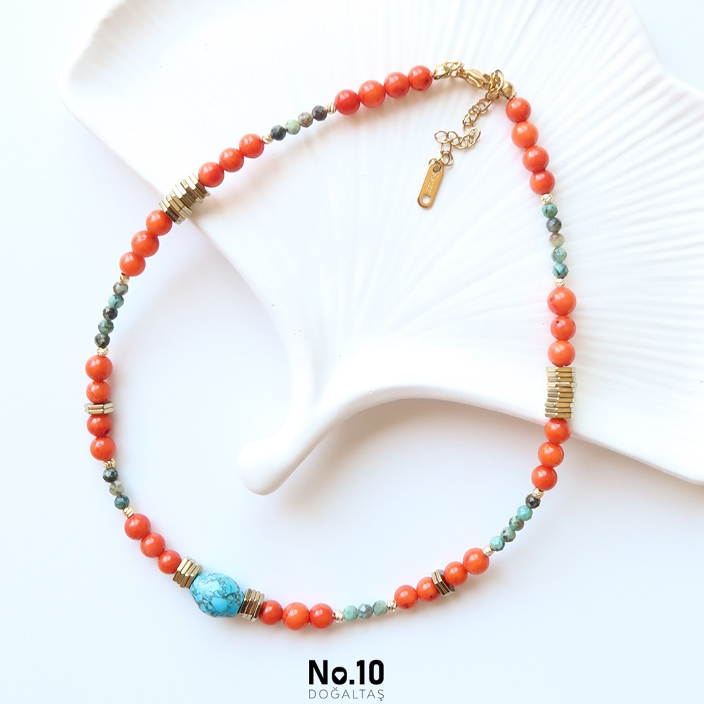 Cunda Necklace (Mercan & Turkuaz)