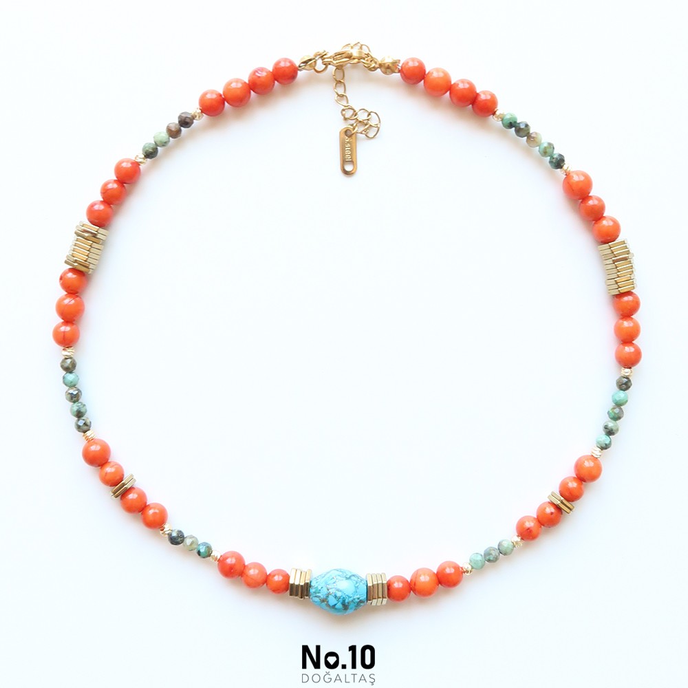 Cunda Necklace (Mercan & Turkuaz)