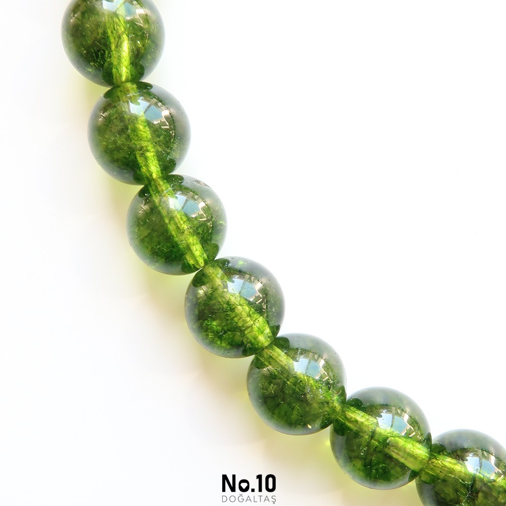Peridot Doğal Taşlı Kolye (12mm)